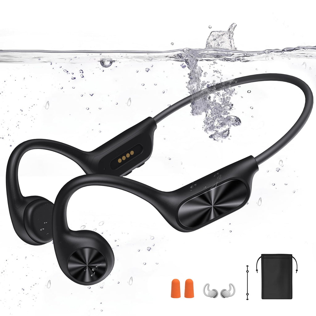 Swimming HeadphonesBone Conduction Headphones Bluetooth 5.4IPX8 Waterproof32G Memory Sports HeadphonesUnderwater Headphones with MP3-Player for SwimmingOpen Earphones for Swimming Running